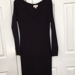 J Crew Collection black midi knitted dress